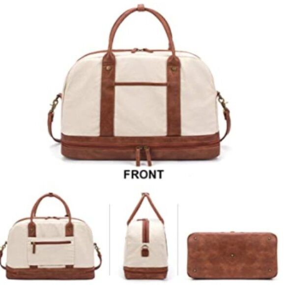 New Weekender Bag for Women Canvas Overnight Bag Large - Picture 7 of 8